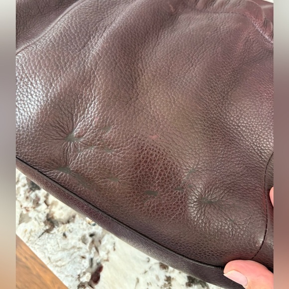 Furla Italian Leather Burgundy Tote Handbag - Picture 10 of 15